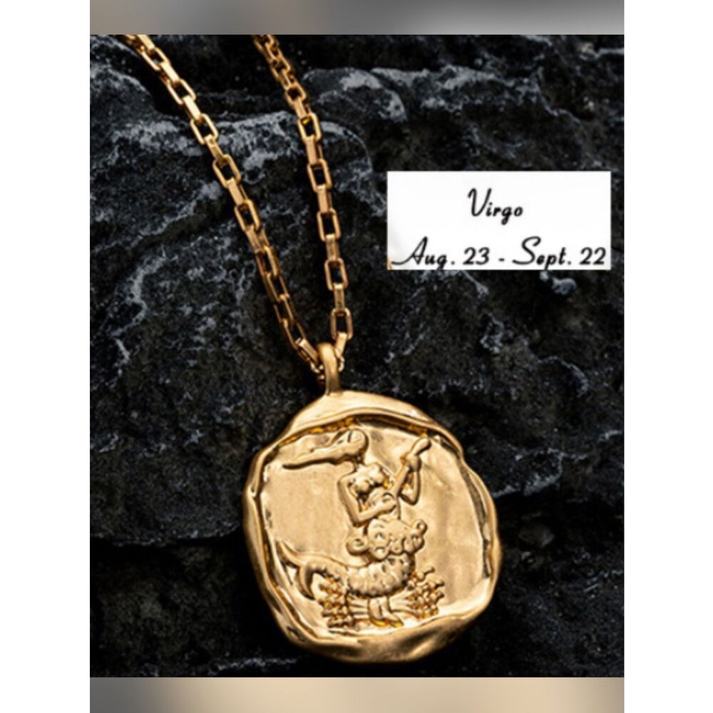 Virgo Gold Zodiac Pendant Necklace - Women Jewelry Necklaces